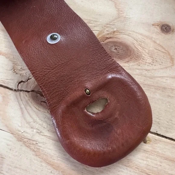 Vintage Boho Wide White Leather Belt - Picture 8 of 8